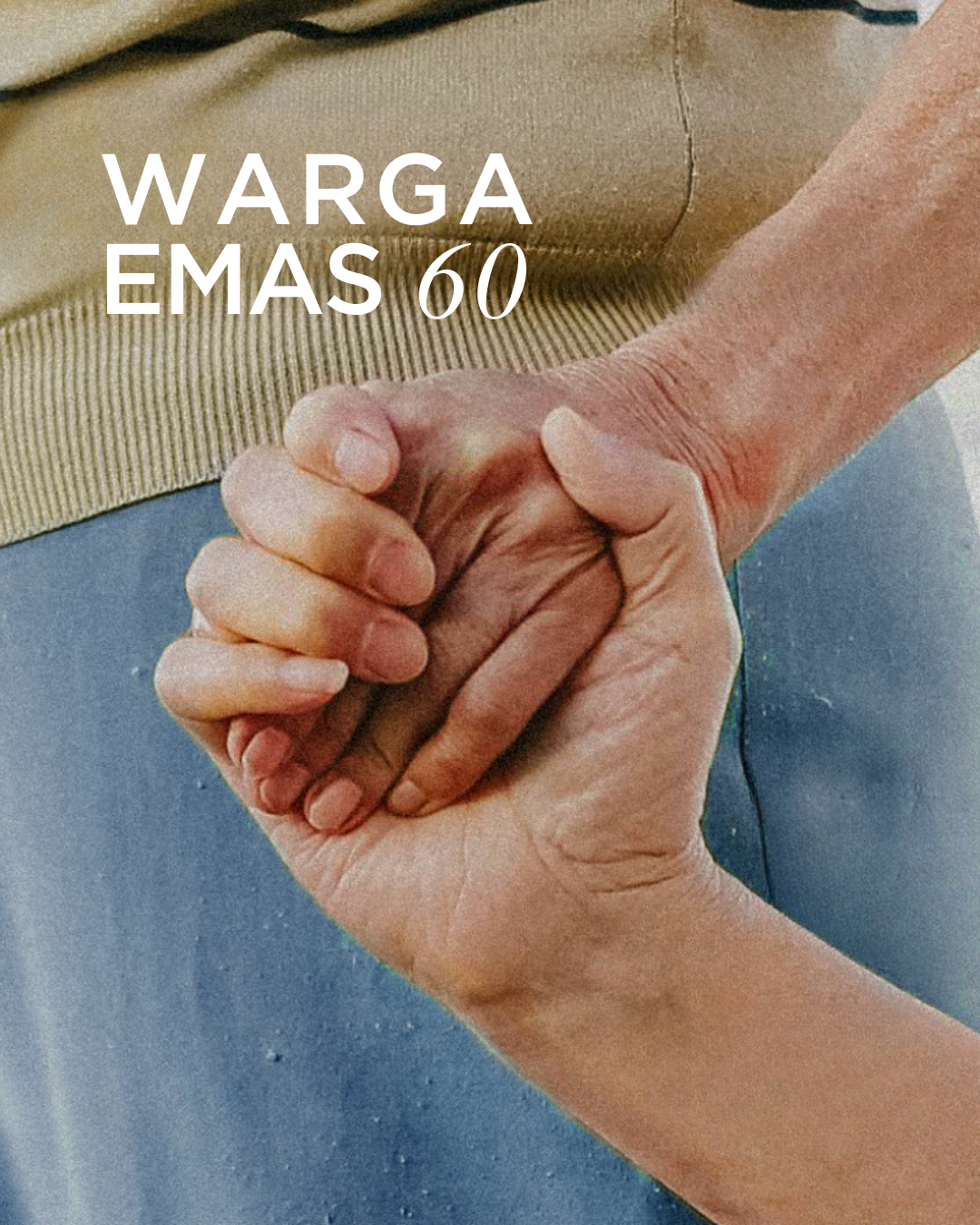 Elderly couple holding hands